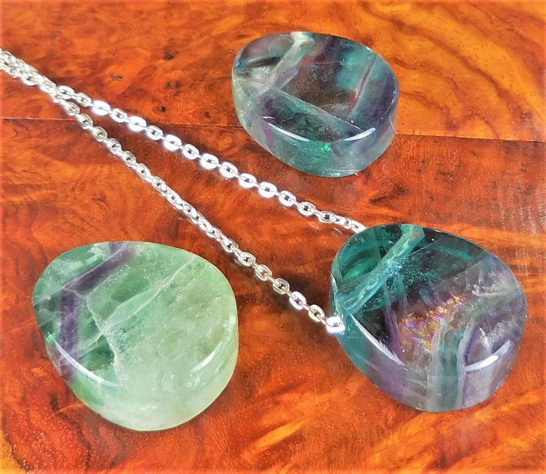 Fluorite Crystal Bead Pendant AA17 Gemstone Beads
