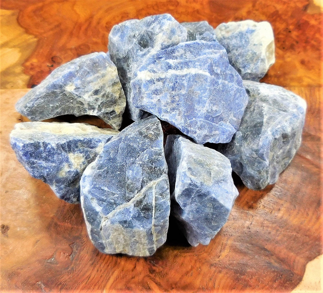 Rough Sodalite (3 Pcs) Raw Crystal Chunk Blue Stone Gemstones Unpolished Rocks Healing Crystals And Stones