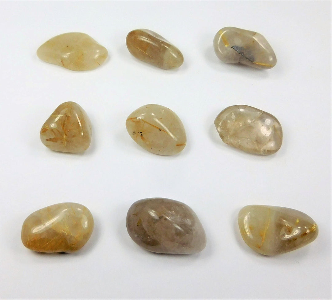 Bulk Wholesale Lot 1 LB Tumbled Gold Rutilated Quartz One Pound Polished Stones Natural Gemstones Crystals
