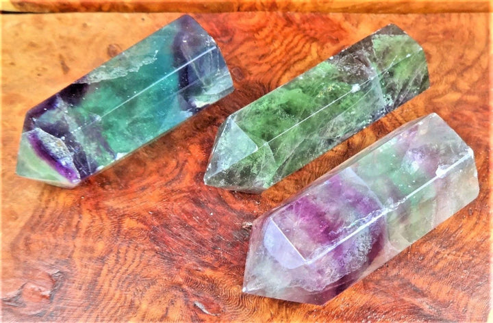 Rainbow Fluorite Crystal Obelisk Tower Standing Point Healing Crystals and Stones