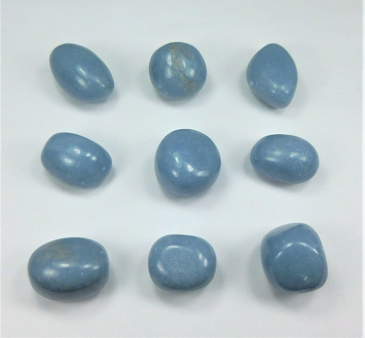 Tumbled Angelite (3 Pcs) Gemstone Polished Crystal Blue Gemstones Natural Minerals