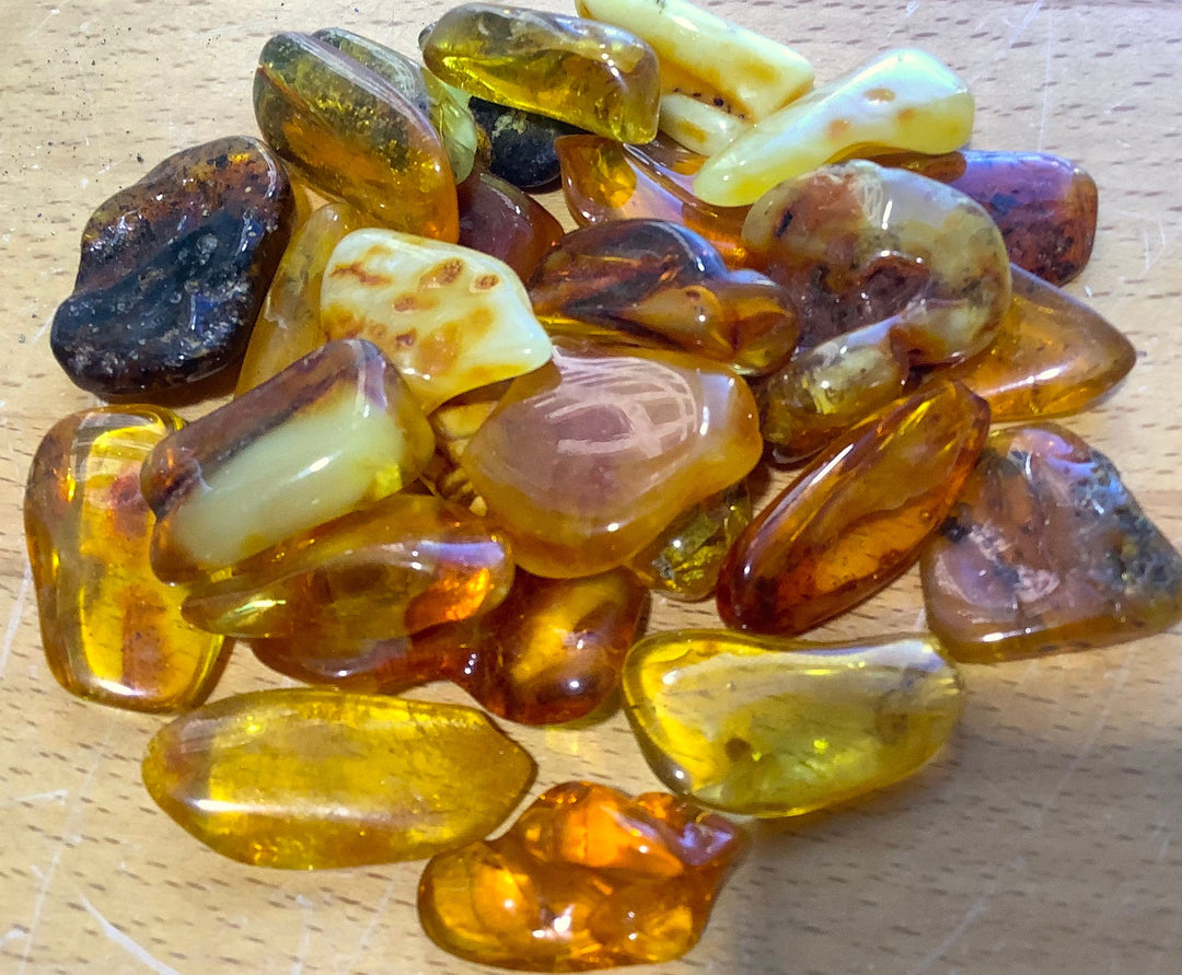 Bulk Wholesale Lot (50 Grams) Columbian Amber (22-27 Pcs) Tumbled Stones