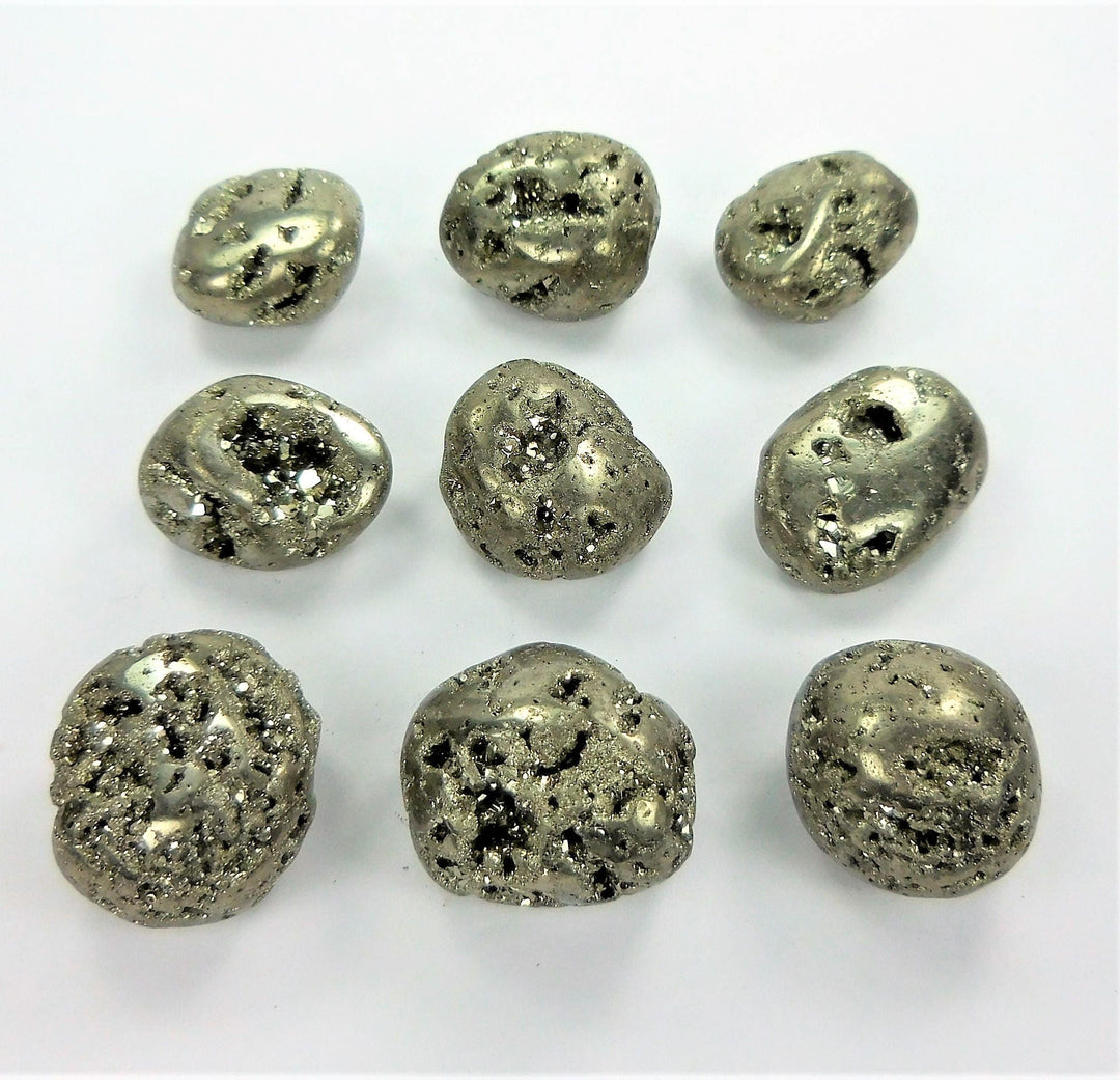 Iron Pyrite Crystal Tumbled (1 LB) One Pound Bulk Wholesale Lot Polished Natural Gemstones