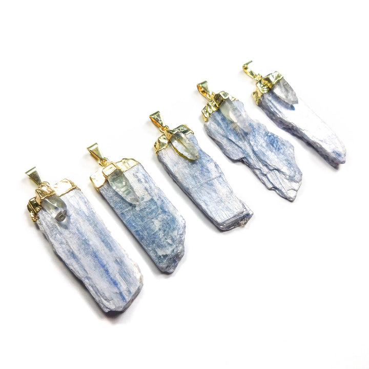Kyanite Quartz Crystal Pendant Gold Plated Necklace Charm Healing Crystals And Stones CR16