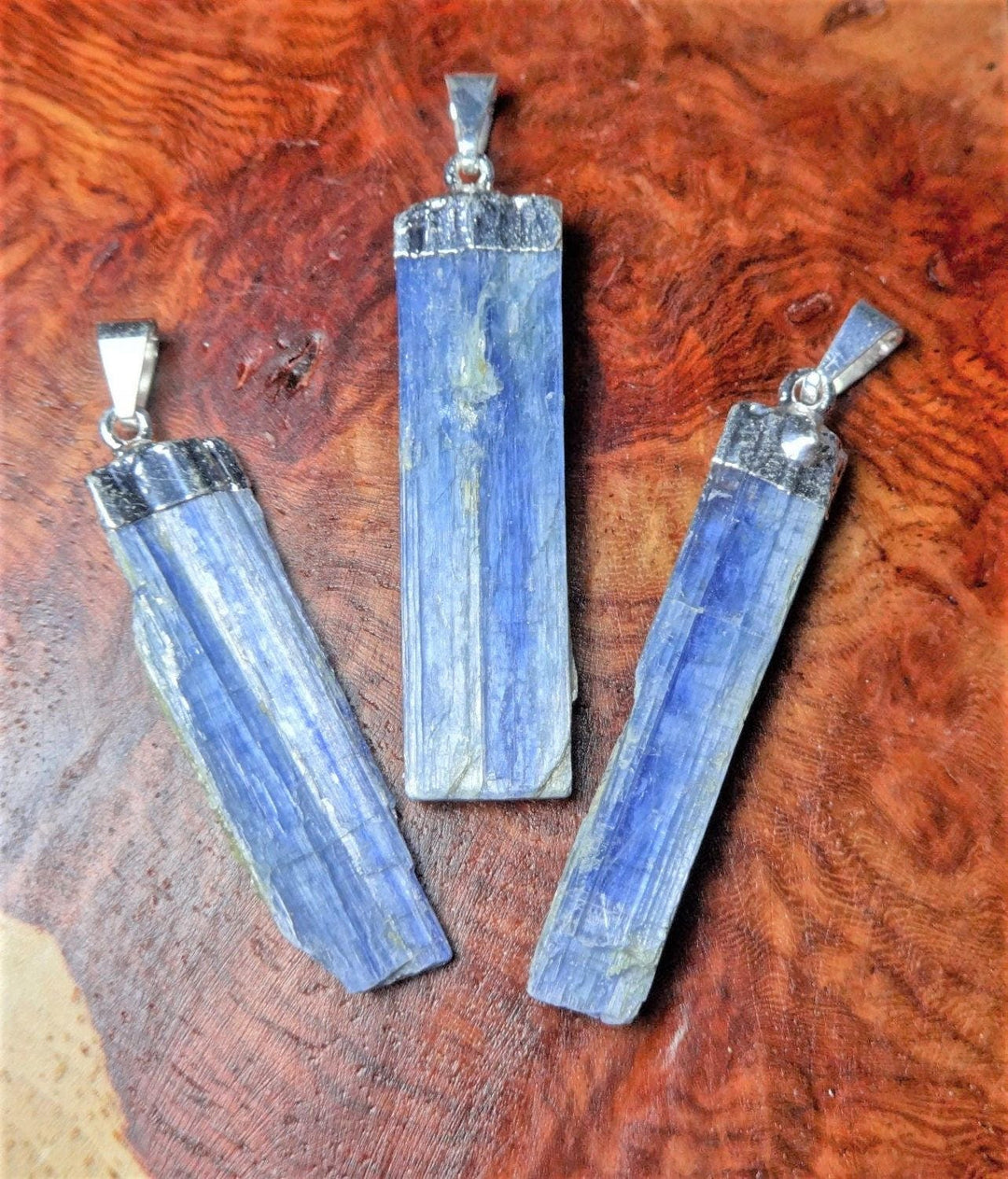 Kyanite Blue Crystal Pendant Silver Plated CR15