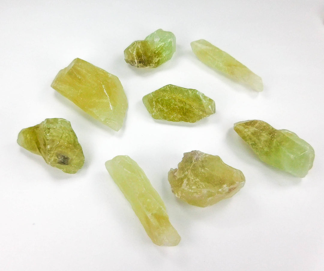 Green Calcite (3 Pcs) Raw Gemstones