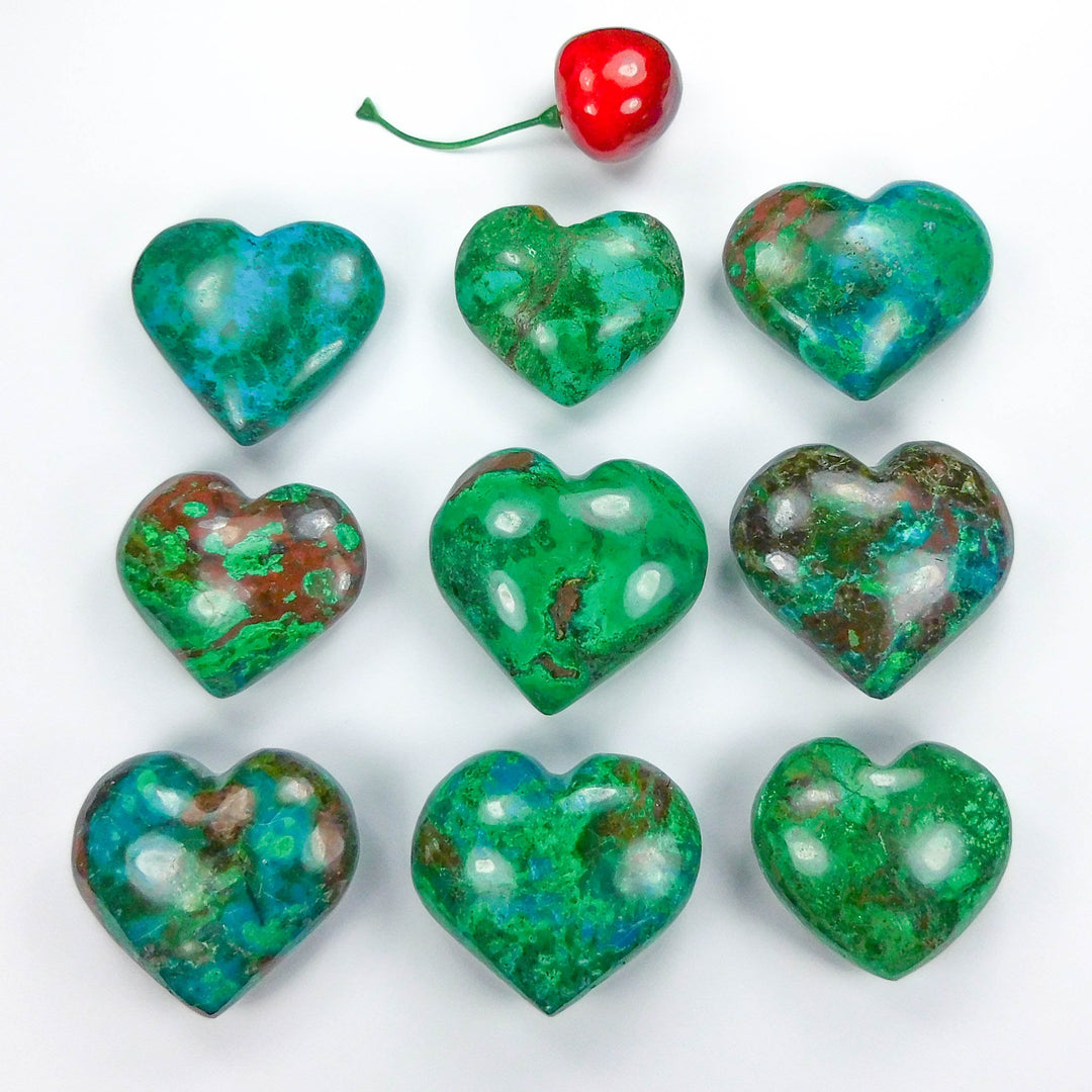 Chrysocolla Polished Crystal Puffy Heart Blue Green Peru Mineral Gift Healing Crystals And Stones