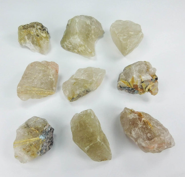 Bulk Wholesale Lot (1 LB) Gold Rutilated Quartz - One Pound Raw Crystals