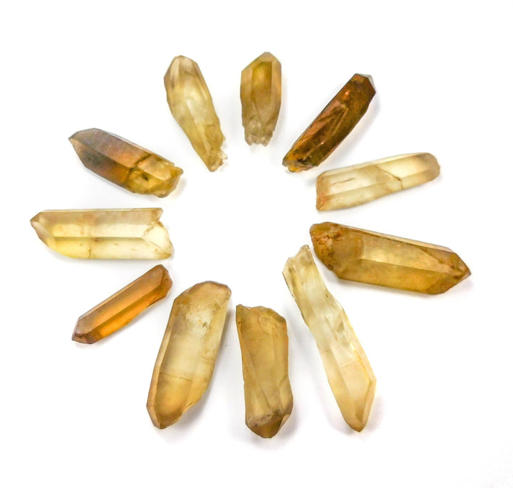 Natural Untreated Citrine Crystal Point (3 pcs ) from Congo Rough Raw Stones Healing Cryatals And Stones