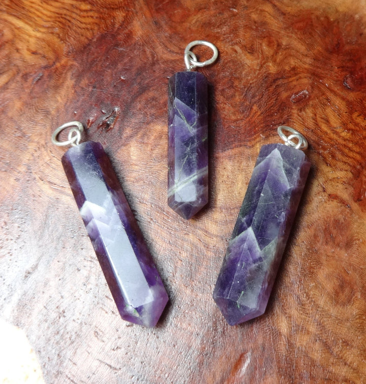 Amethyst Crystal Point Necklace Pendant