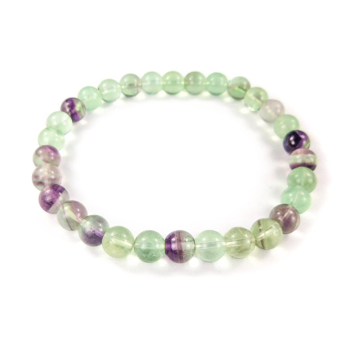 Fluorite Bracelet - 6 mm Round Gemstone Beads