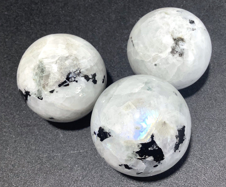 Wholesale Bulk Lot (3 Pcs) Rainbow Moonstone Crystal Balls Orb Spheres