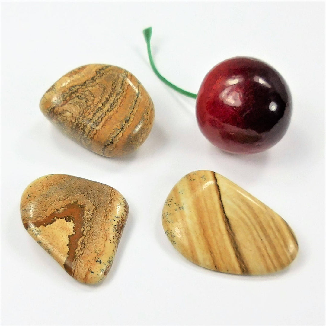 Tumbled Picture Jasper (3 Pcs) Gemstone Natural Stone Polished Gemstones Rocks Minerals Healing Crystals And Stones