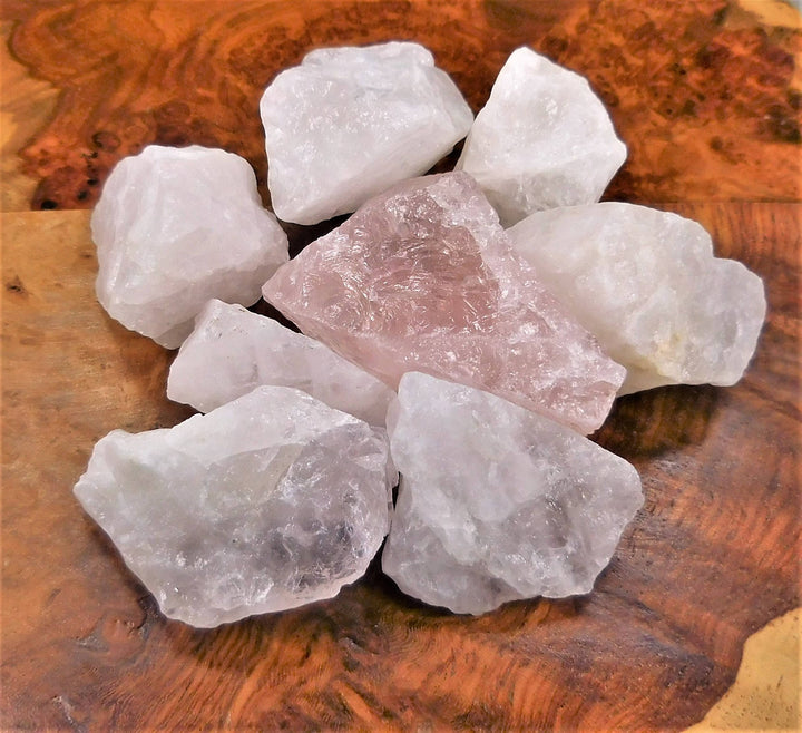 Rough Rose Quartz Crystal (3 Pcs) Raw Pink Stone Quality Display Piece Gemstones Rock Healing Crystals Natural Stones