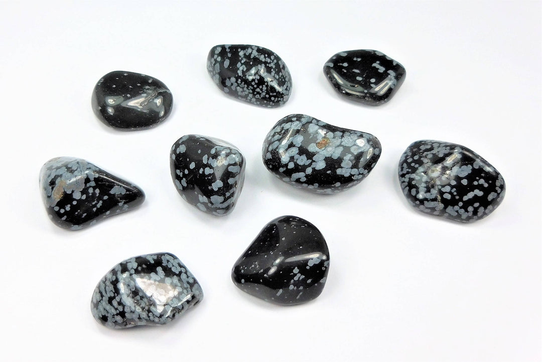 Bulk Wholesale Lot (1 LB) Snowflake Obsidian - One Pound Tumbled Stones
