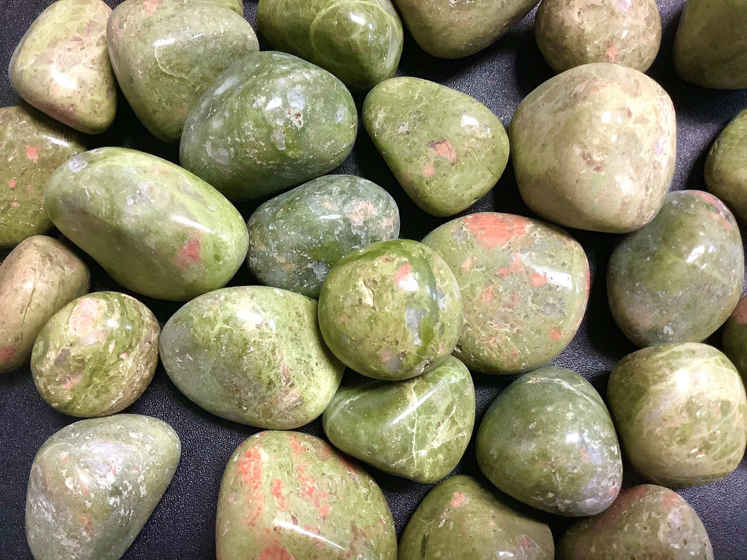 Bulk Wholesale Lot 1 Kilo (2.2 LBs) Unakite - Tumbled Stones
