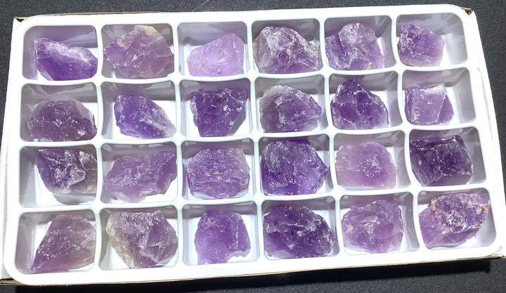 Bulk Wholesale Lot 24 Pcs Amethyst Purple Raw Crystal Flat