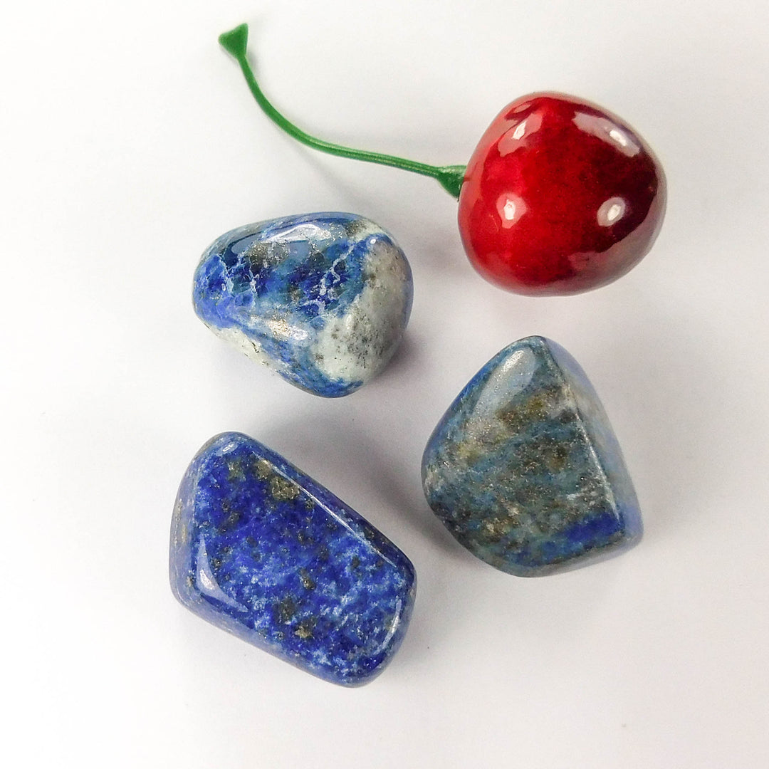 Tumbled Lapis Lazuli (3 Pcs) Gemstone Blue Polished Gemstones Rocks Healing Crystals And Stones