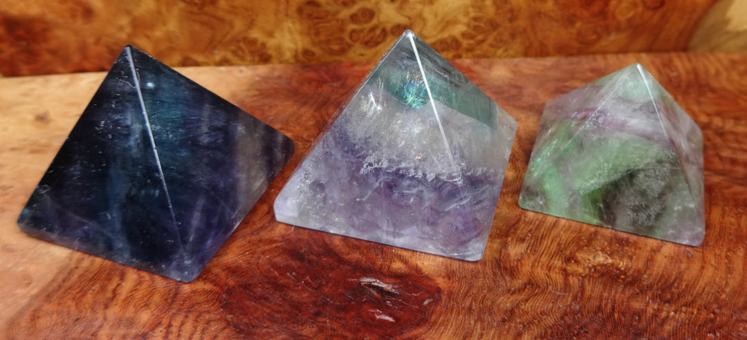 Bulk Wholesale Lot Of 5 Pieces Fluorite Pyramids Natural Polished Crystal