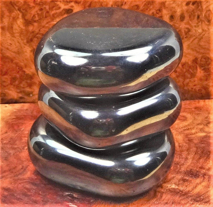 Bulk Wholesale Lot Of 1 LB Magnetic Hematite Palm Stone Round Polished