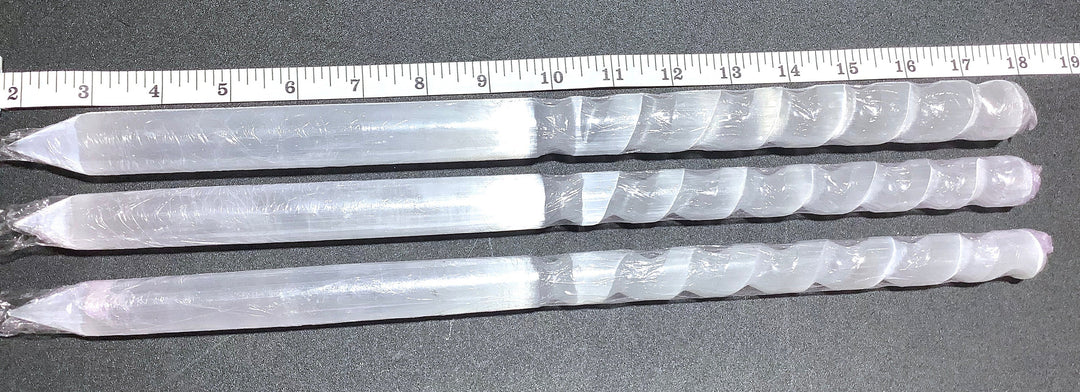 Extra Long Selenite Crystal Point Wand Baton Style Polished Large Healing Crystals And Stones