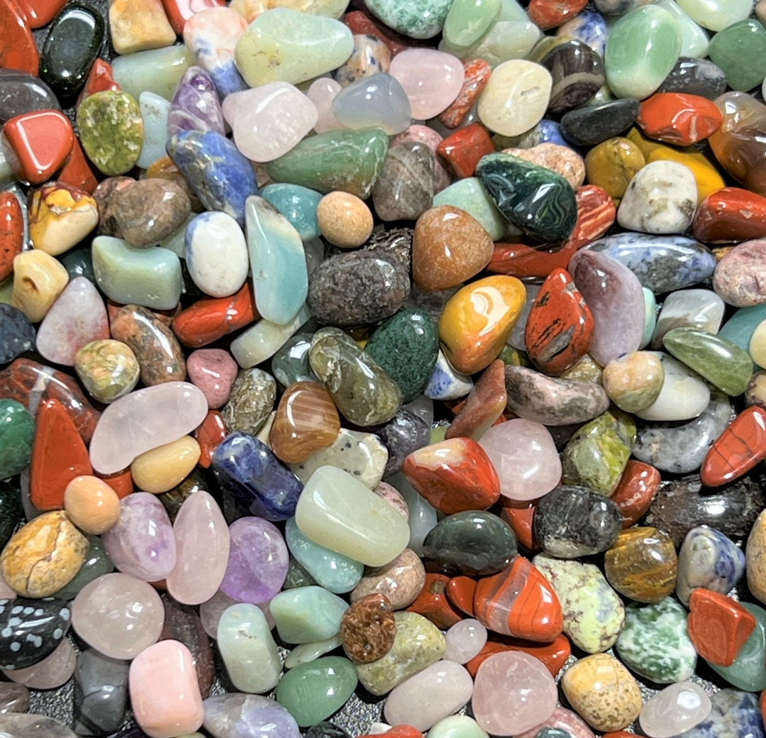 Polished Stones and Crystals Colorful Mix of Small Rocks and Flat Slices  8oz Lot