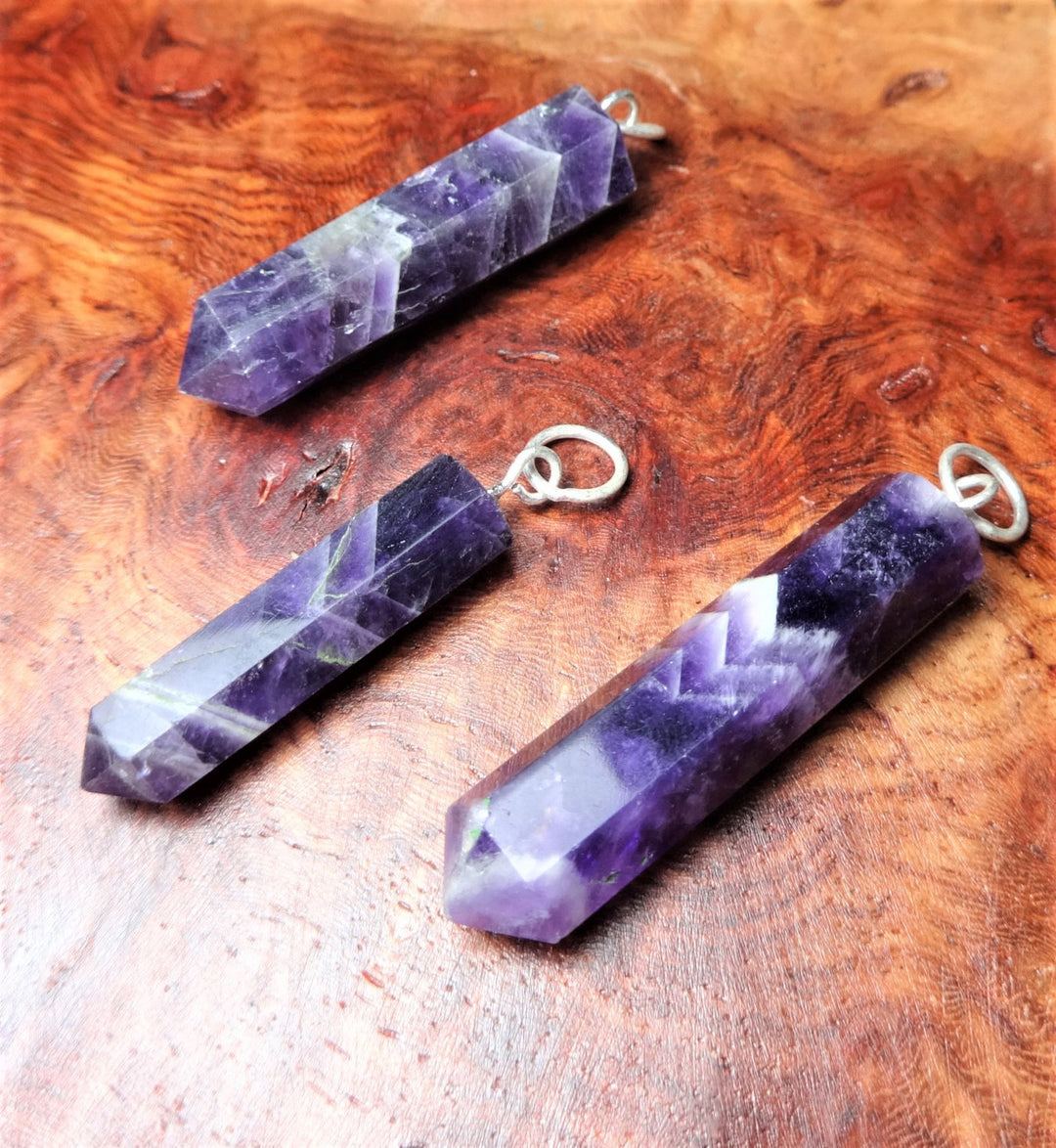 Amethyst Crystal Point Necklace Pendant