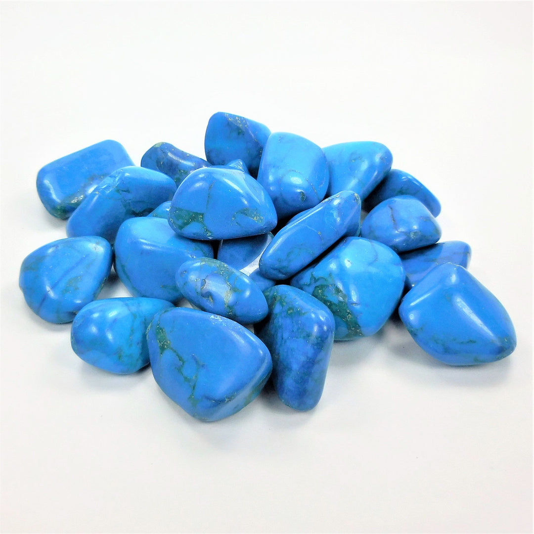 Bulk Wholesale Lot (1 LB) Blue Howlite - One Pound Tumbled Stones