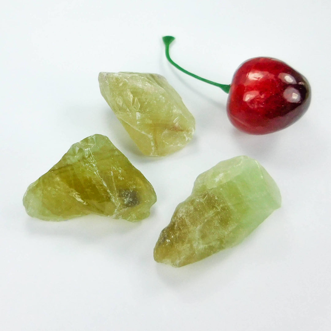 Green Calcite (3 Pcs) Raw Gemstones