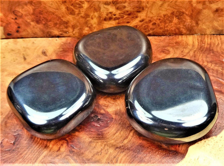 Magnetic Hematite Palm Stone Round Polished Gemstone Magnets Healing Crystals and Stones