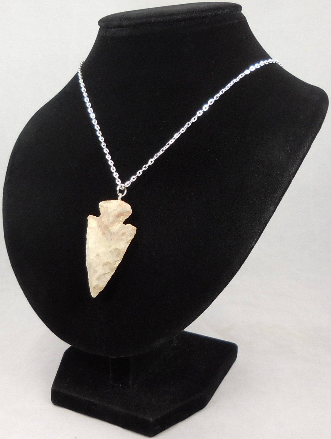 Arrowhead Necklace Pendant - Fancy Jasper Carved Gemstone