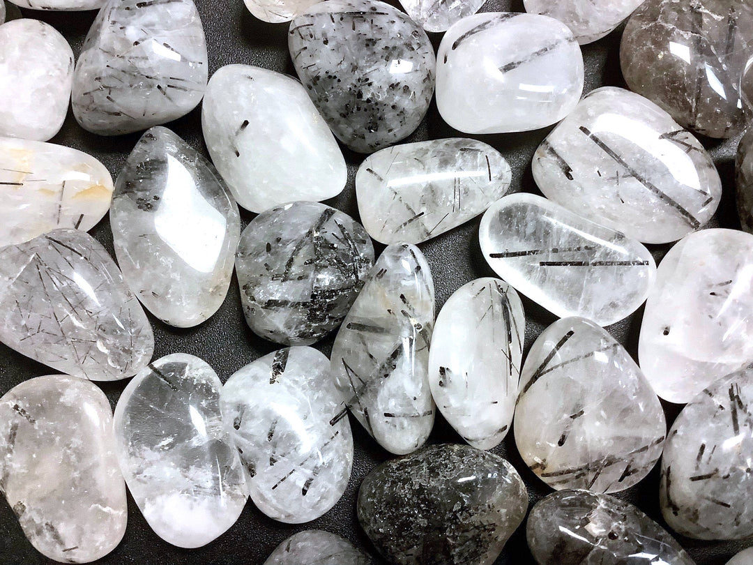 Bulk Wholesale Lot 1 Kilo (2.2 LBs) Tourmalated Quartz - Tumbled Crystals