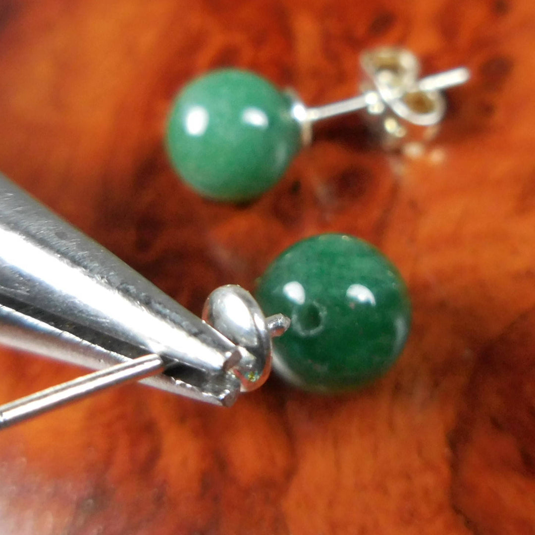 Aventurine Earrings - 8mm 6mm 4mm Green Gemstone Studs
