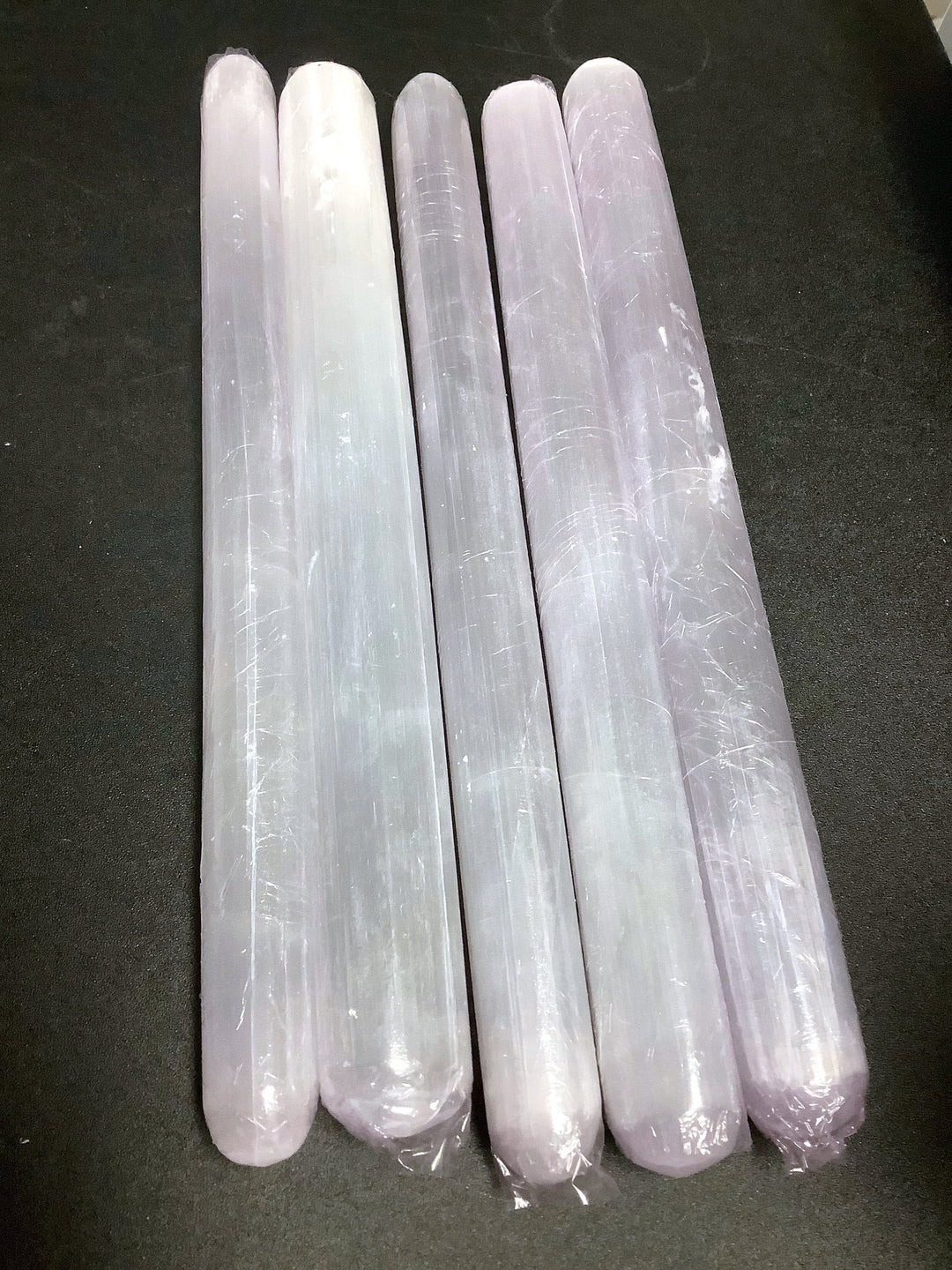 Wholesale Bulk Lot (5 Pcs) Large Selenite Crystal Wands 11 - 12 inch