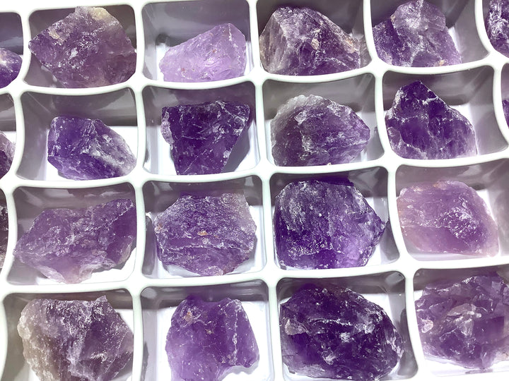 Bulk Wholesale Lot 24 Pcs Amethyst Purple Raw Crystal Flat