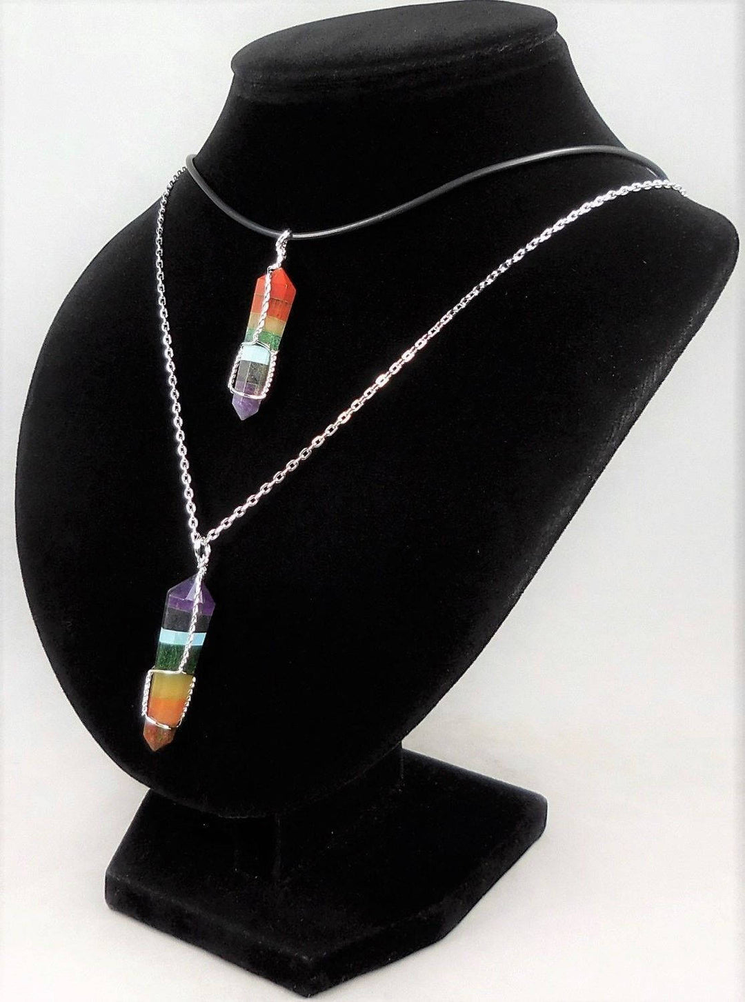Reiki Necklace Pendant - Silver Wire Wrapped Chakra Point
