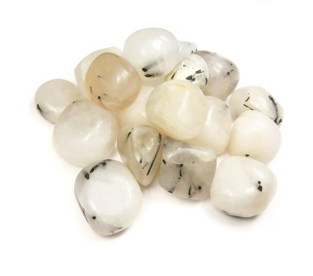 Black Tourmalated Quartz Rutile (1/2 lb) 8 oz Bulk Wholesale Lot - Half Pound Tumbled Polished Stones Natural Gemstones Crystals