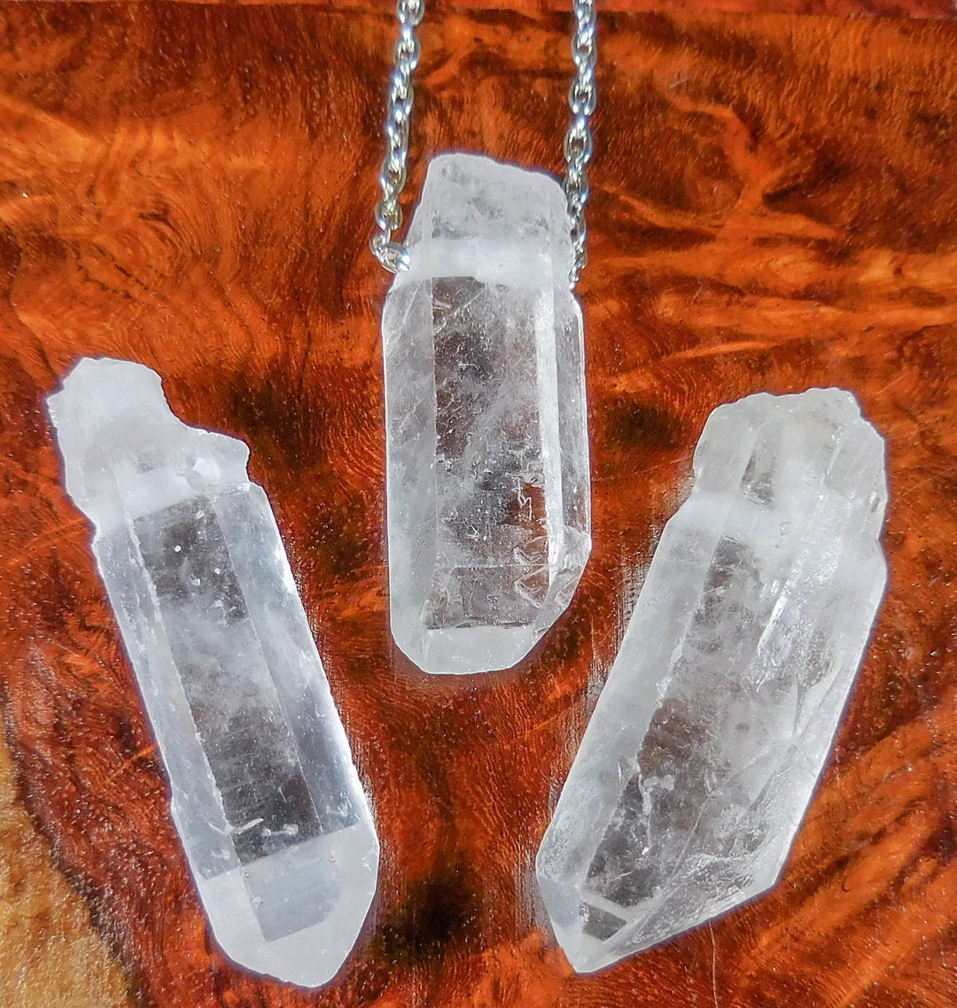 Drilled Quartz Crystal Point Bead Pendant Necklace Charm Natural Stone Jewelry CR1 Healing Crystals Stones
