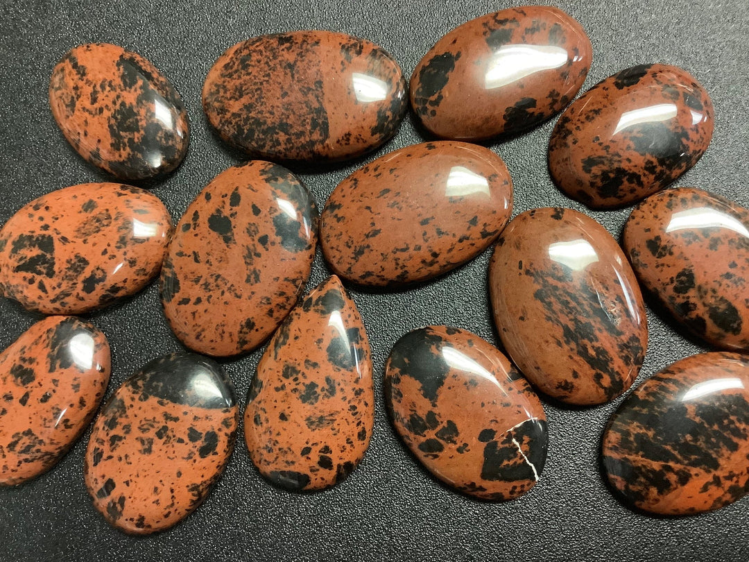 Bulk Wholesale Cabochon Lot (50 Grams) Mahogany Obsidian (3 to 6 pcs)