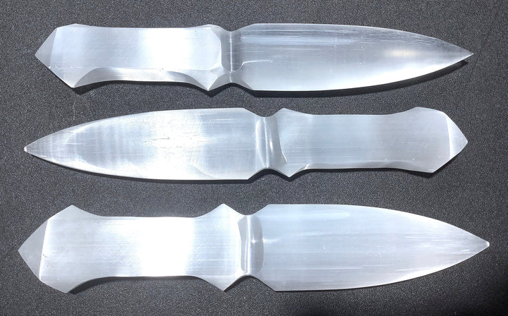 Wholesale Bulk Lot (3 Pack) Selenite White Crystal Dagger Knife Sword Wand