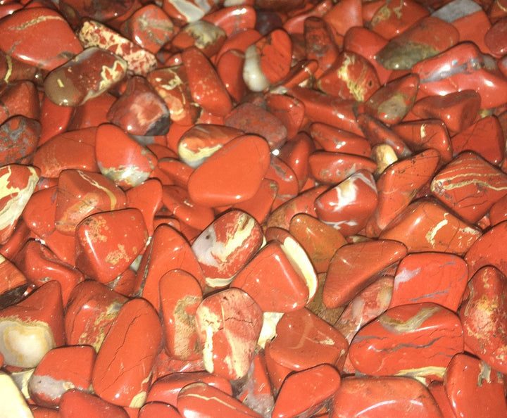 Bulk Wholesale Lot (1 LB) Red Brecciated Jasper - One Pound Tumbled Stones