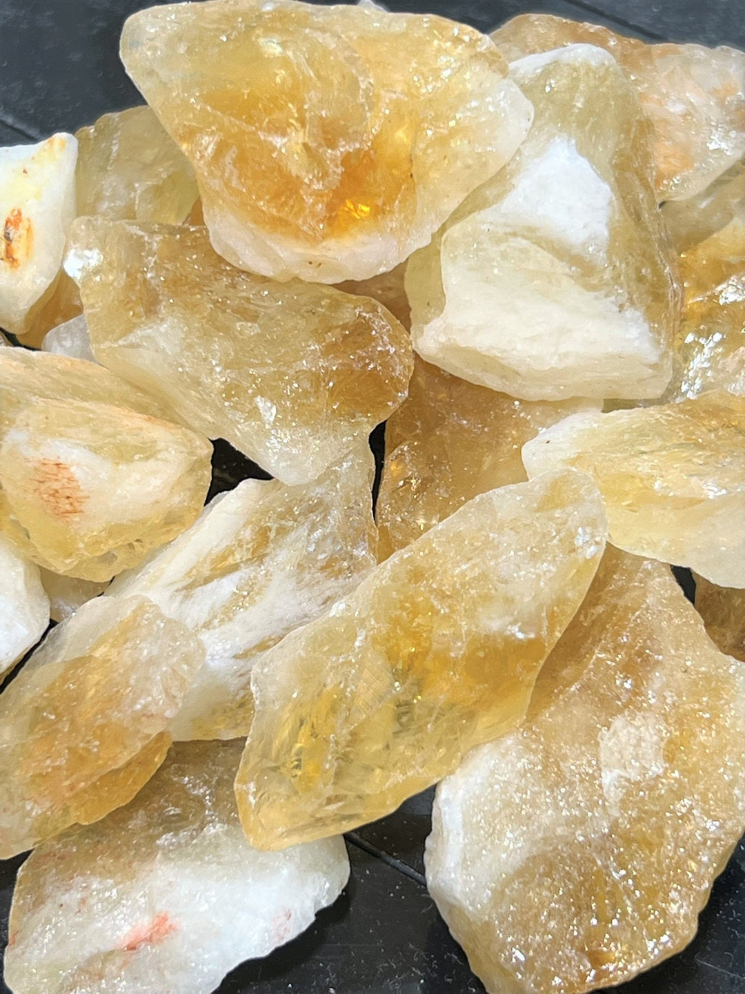 Citrine Crystals Rough (1/2 lb)(8 oz) Half Pound Bulk Wholesale Lot Raw Gemstones Healing Crystals And Stones