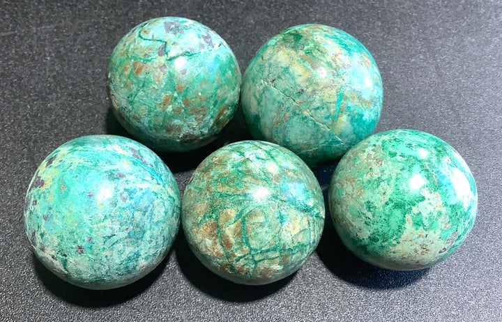 Wholesale Bulk Lot (5 Pcs) Chrysocolla Crystal Balls Orbs Spheres