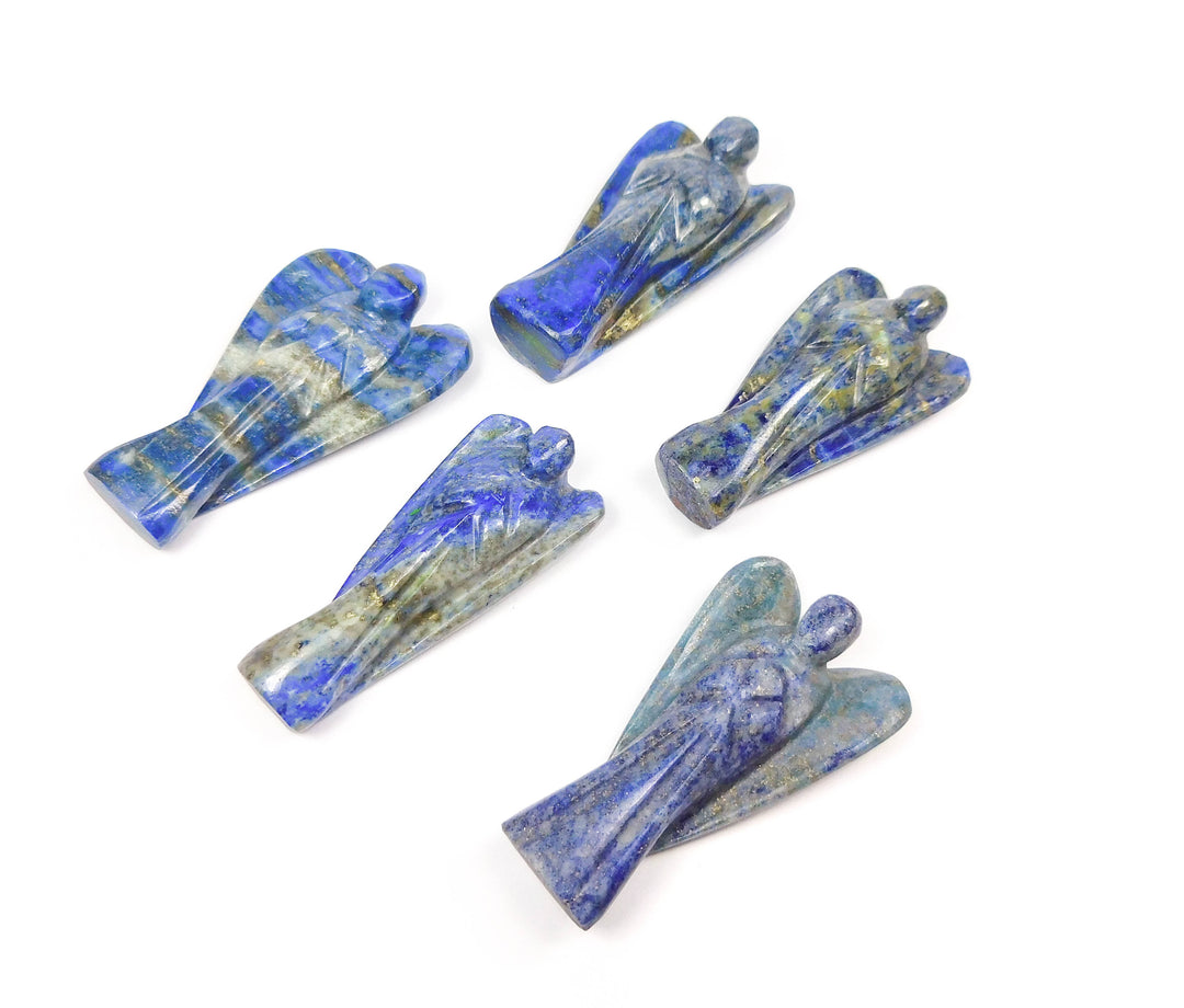 Wholesale Bulk Lot Of 5 Pieces Lapis Lazuli Angel Gemstone Guardian Angels Figurine