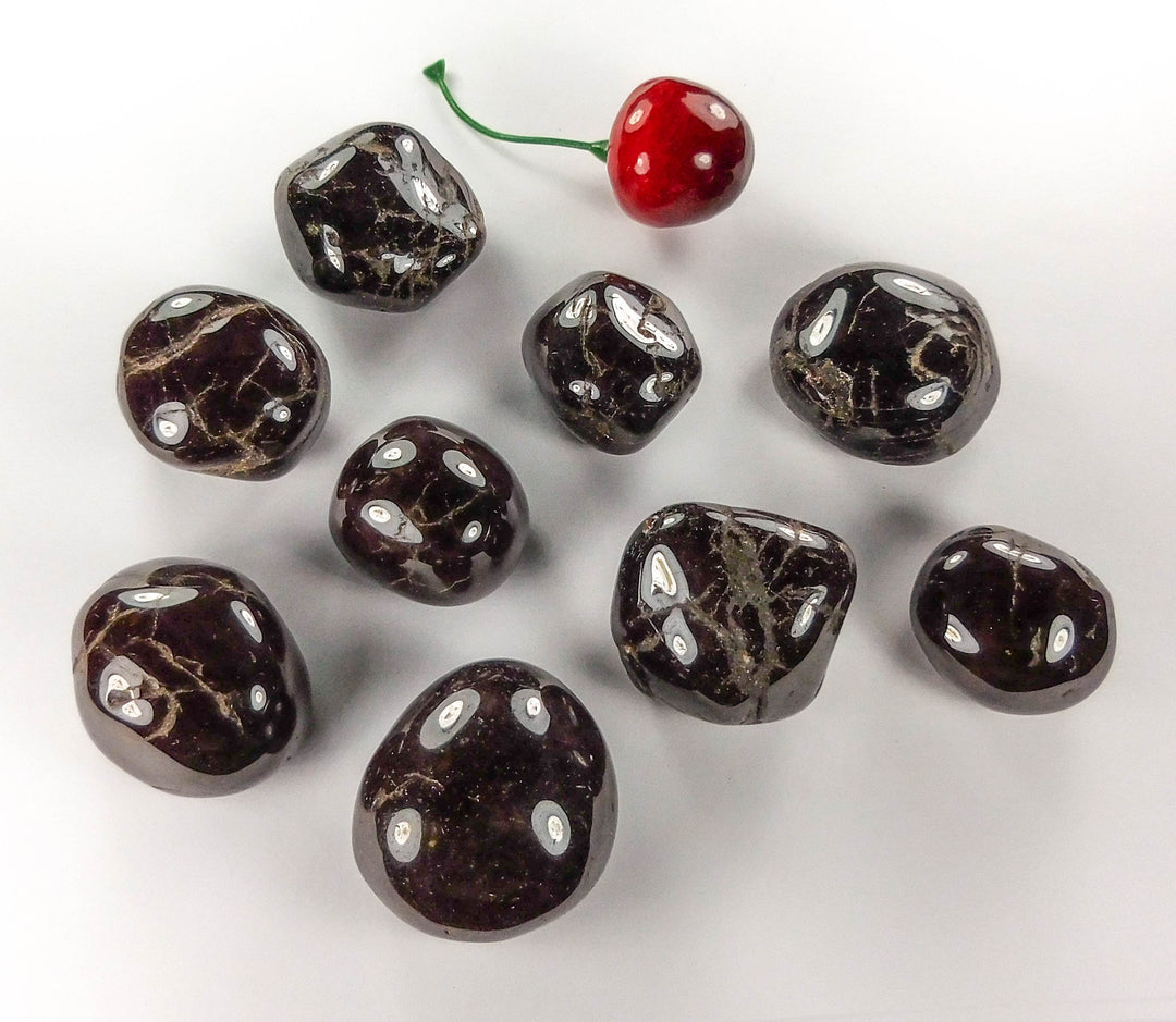 Cherry Garnet (3 Pcs) Tumbled Gemstone