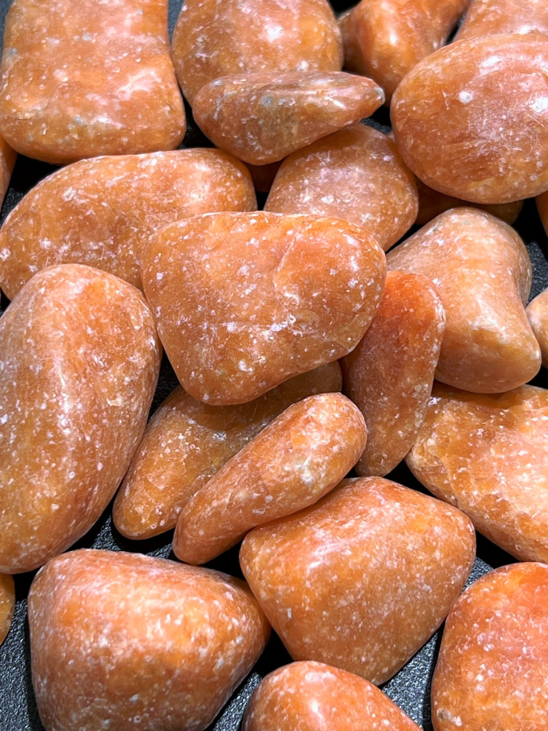Bulk Wholesale Lot 1 LB - Orange Calcite - One Pound Tumbled Polished Stones