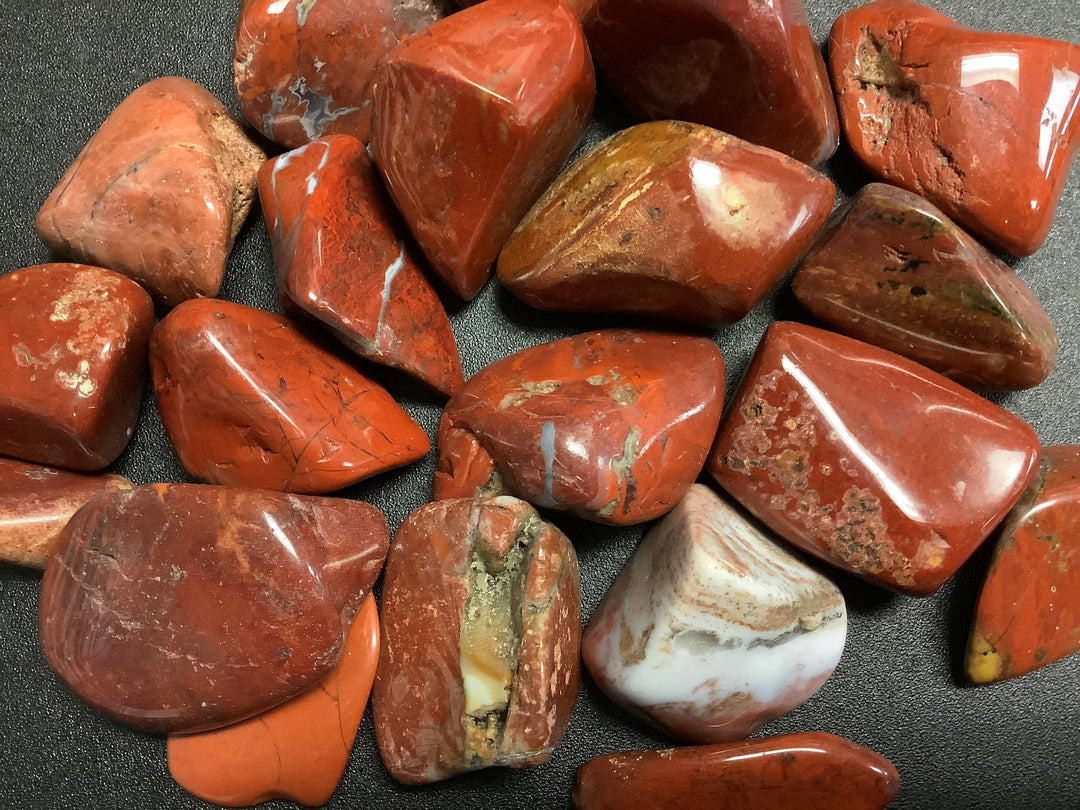 Bulk Wholesale Lot (1 LB) Red Chestnut Jasper Madagascar - One Pound Tumbled Stones
