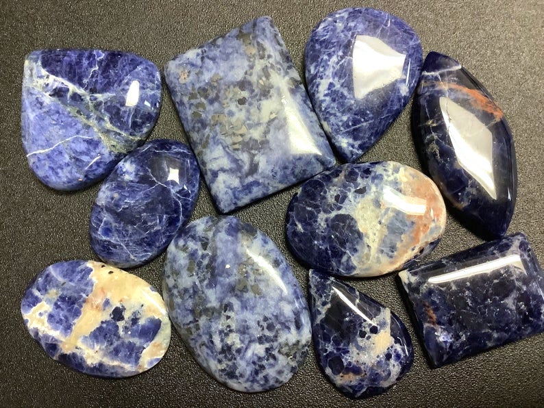 Bulk Wholesale Cabochon Lot (50 Grams) Blue Sodalite (3 to 6 pcs)