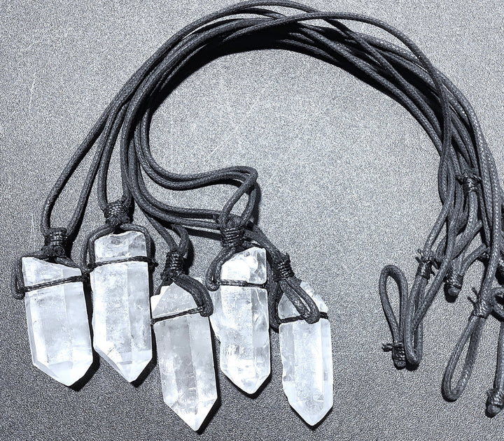 Bulk Wholesale Lot (5 Pcs) Quartz Crystal Point Necklaces