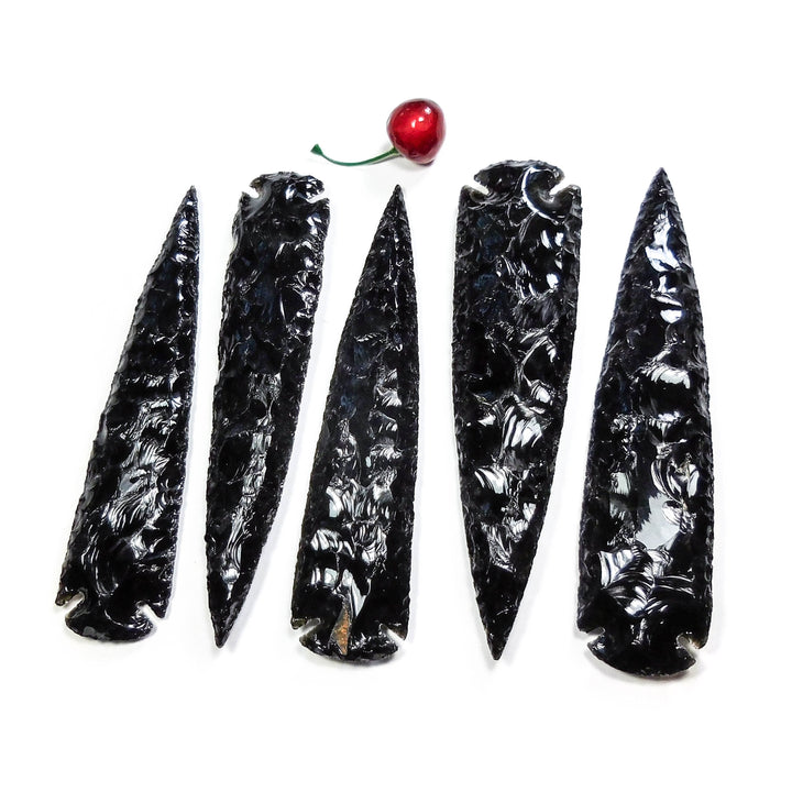 Large Black Obsidian Arrowhead (1 Pc) Grade A Carved Crystal Natural Stone Arrow CR11